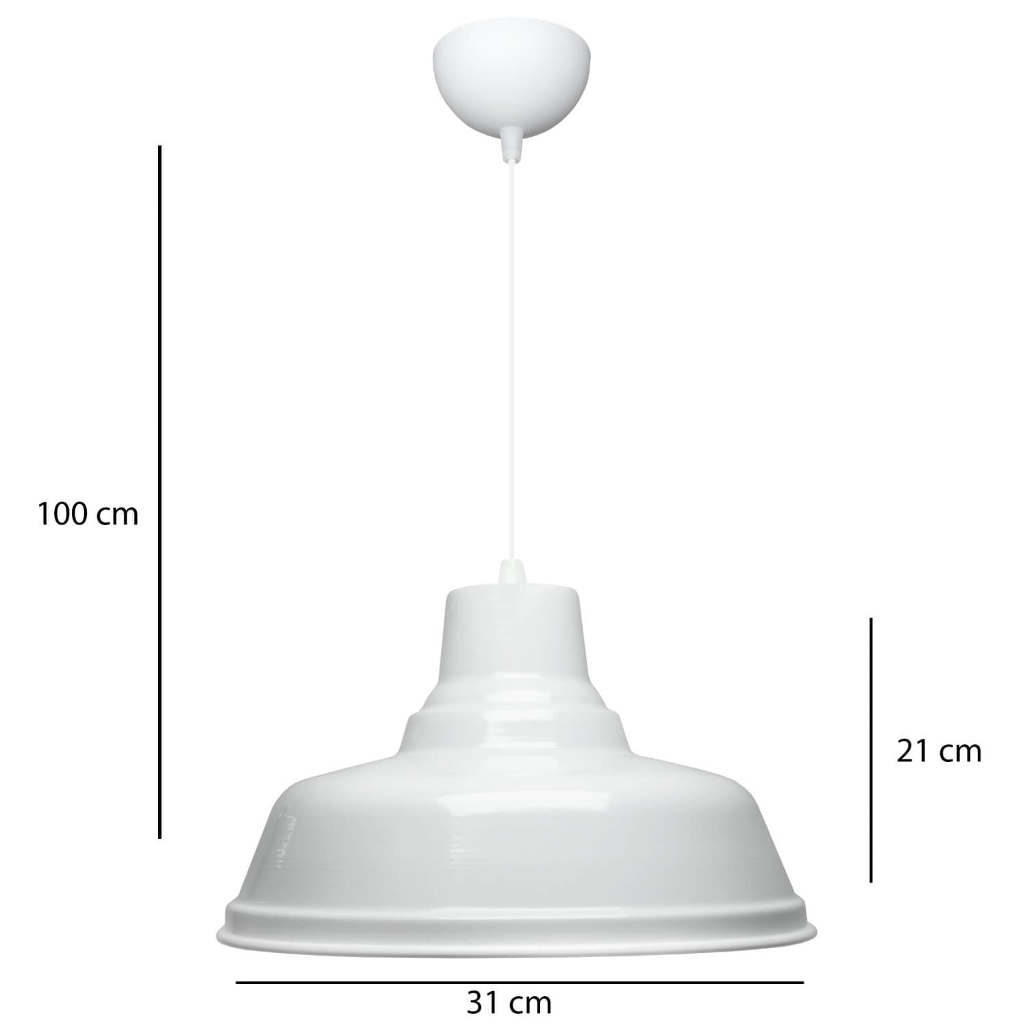 Candeeiro de Teto – 31 cm – Branco – Metálico