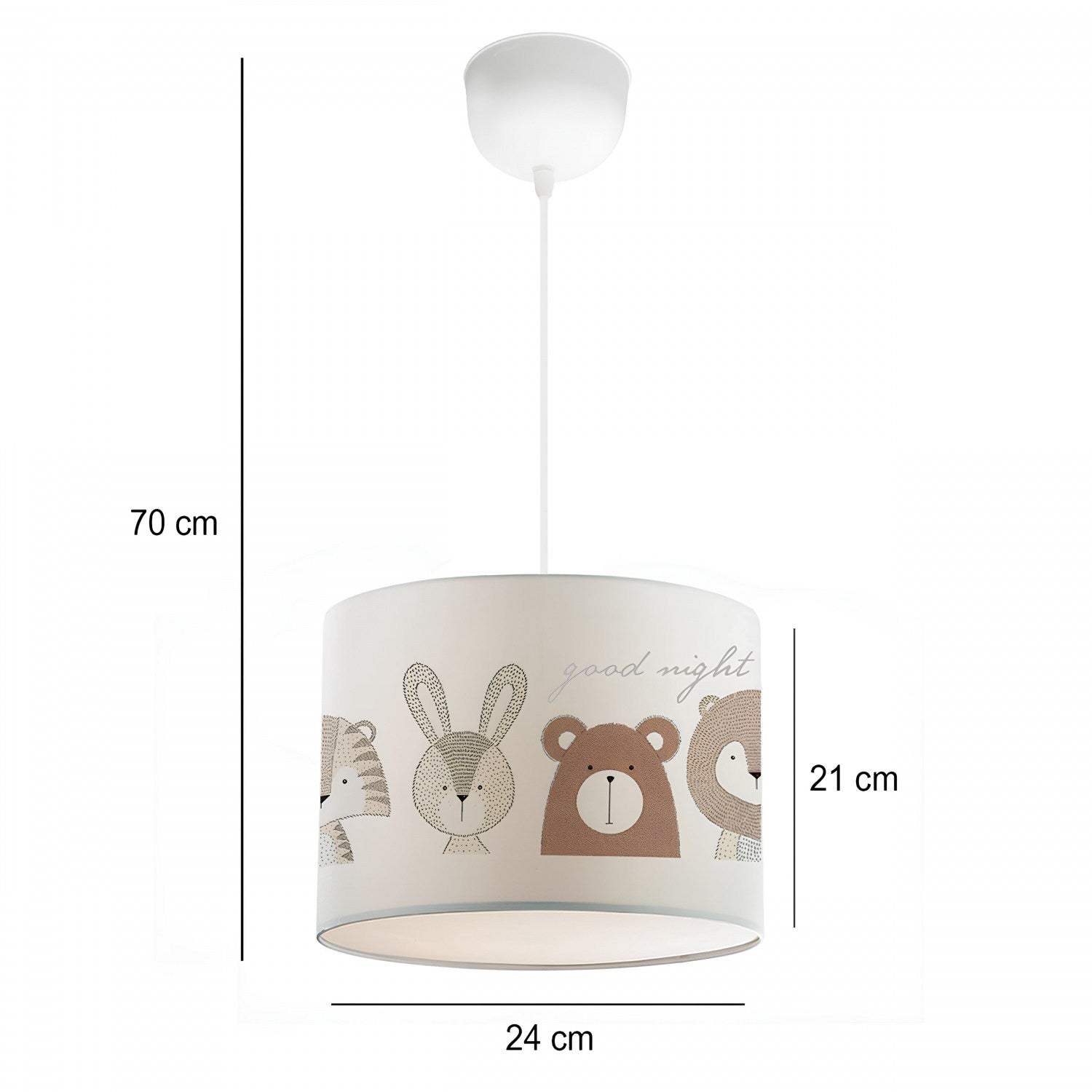 Candeeiro de Teto – 70 cm – Multicolorido – Tecido