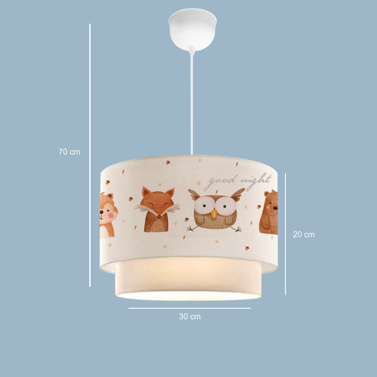 Candeeiro de Teto – 30 cm – Multicolorido – Tecido