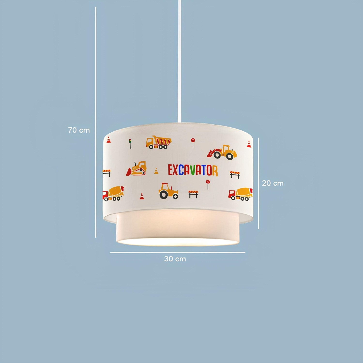 Candeeiro de Teto – 70 cm – Multicolorido – Tecido