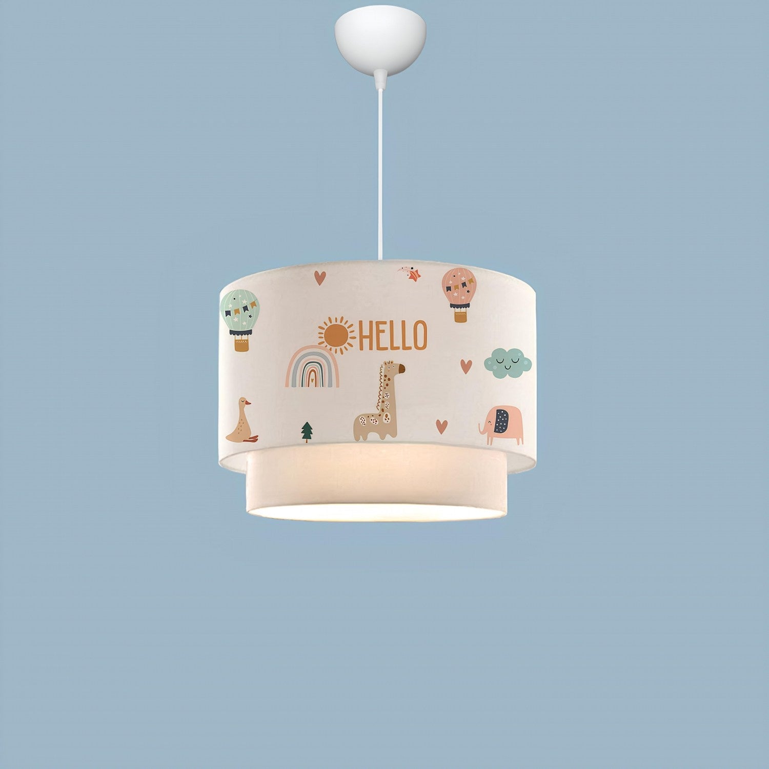 Candeeiro de Teto – 70 cm – Multicolorido – Tecido