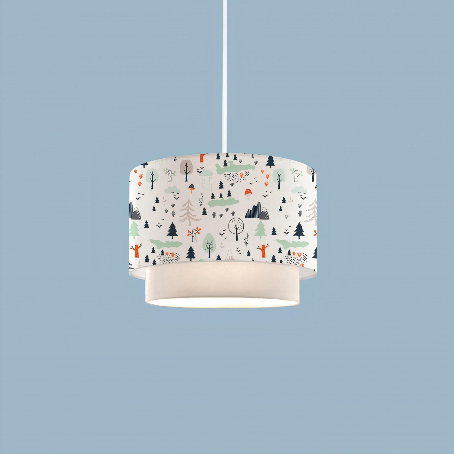 Candeeiro de Teto – 70 cm – Multicolorido – Tecido