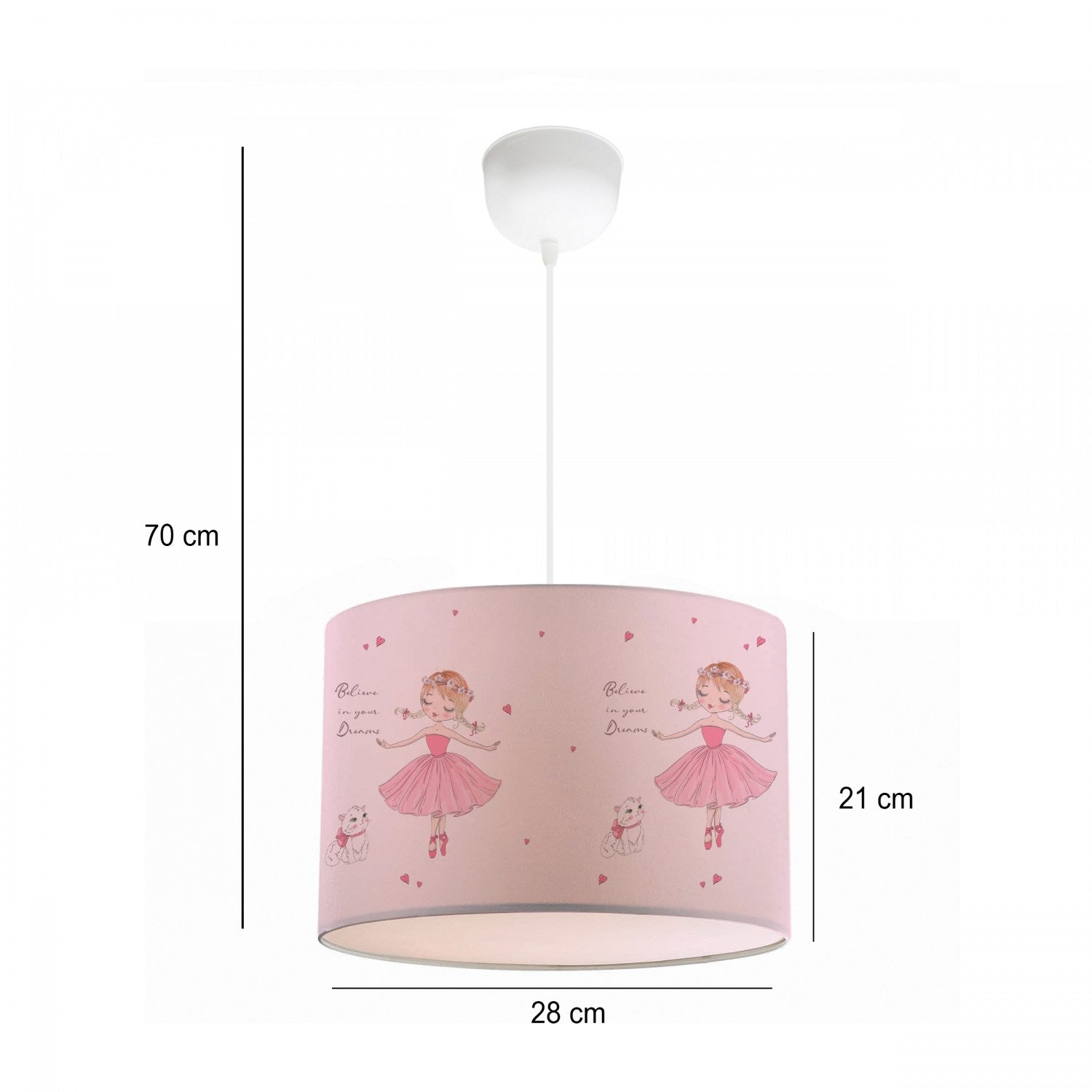 Candeeiro de Teto – 70 cm – Multicolorido – Tecido