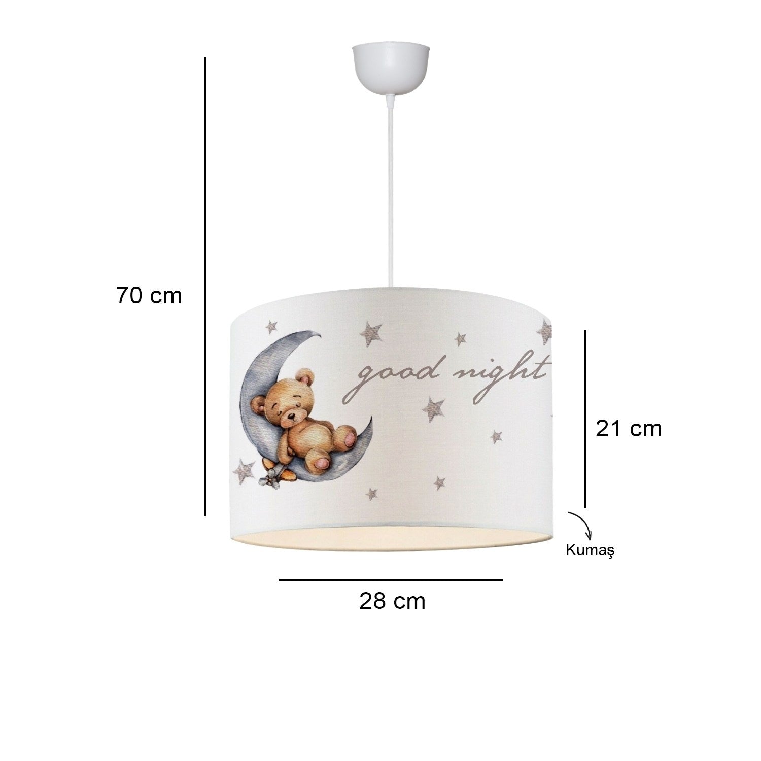 Candeeiro de Teto – 30 cm – Multicolorido – Tecido