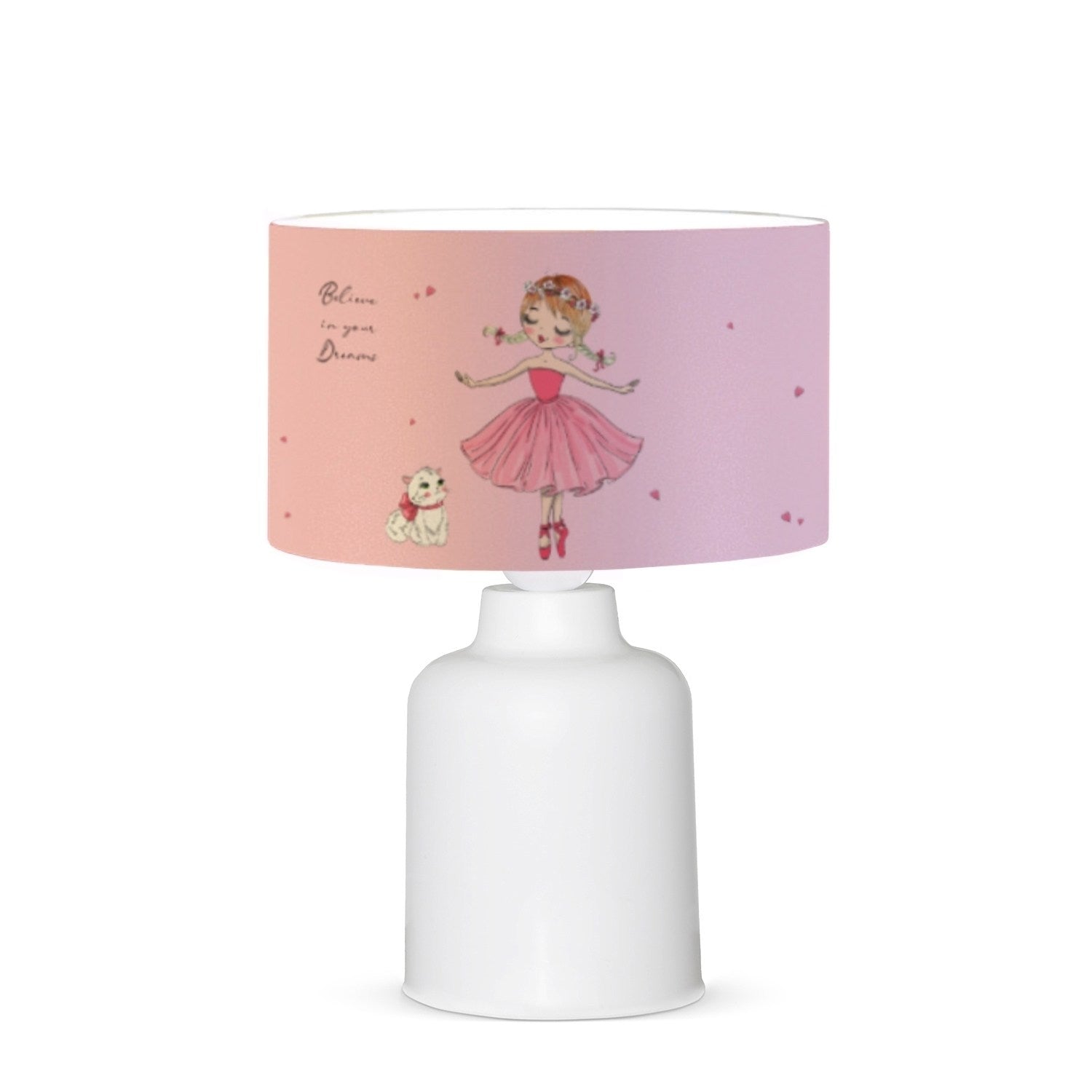 Candeeiro de Mesa – 32 cm – Multicolorido – Plástico e Tecido