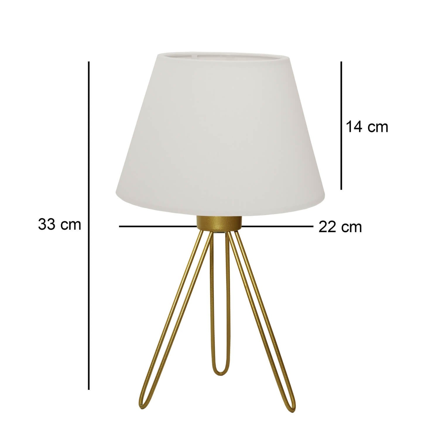 Candeeiro de Mesa – 33 cm – Creme – Metal
