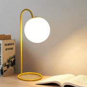 Candeeiro de Mesa – 39 cm – Amarelo – Metal e Vidro