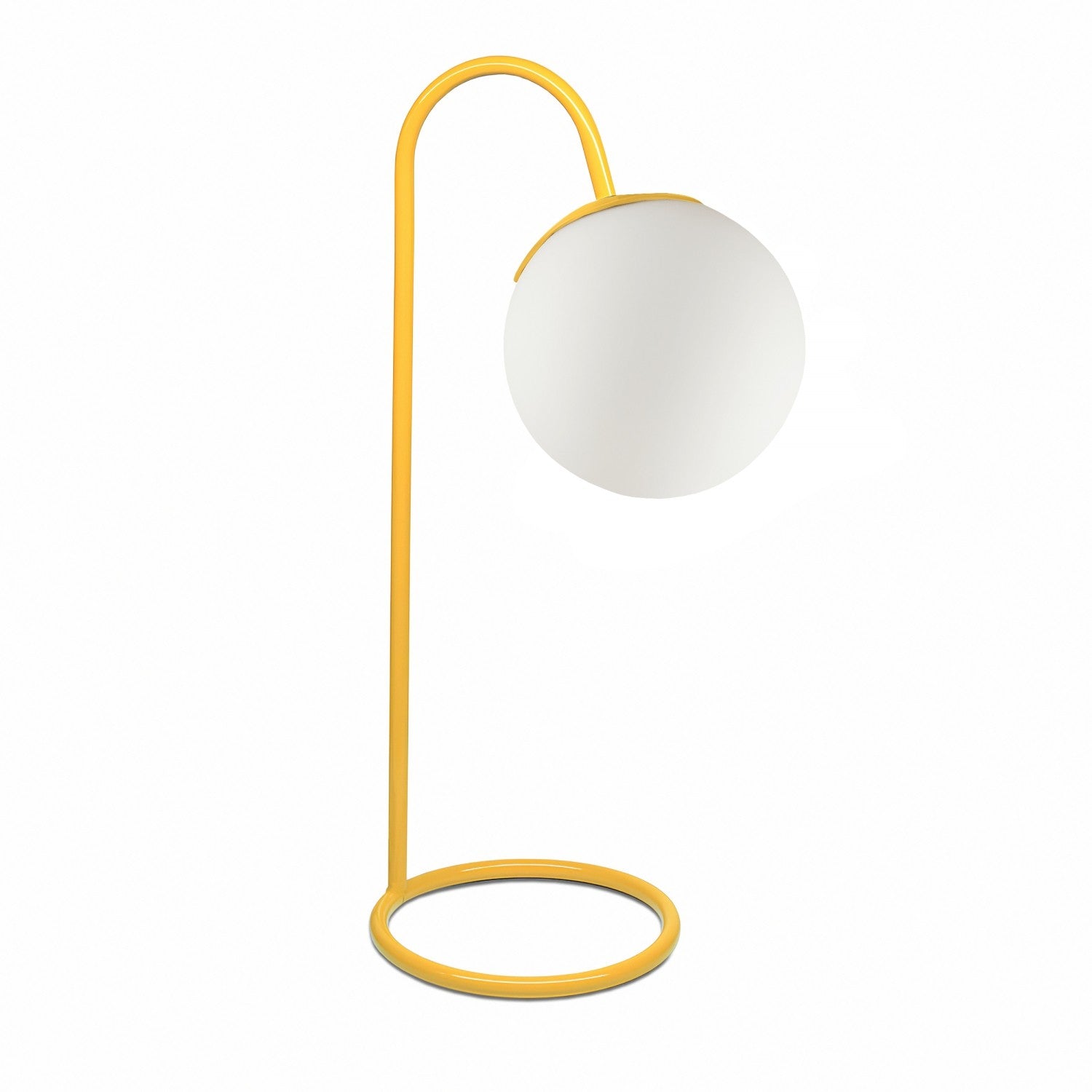 Candeeiro de Mesa – 39 cm – Amarelo – Metal e Vidro