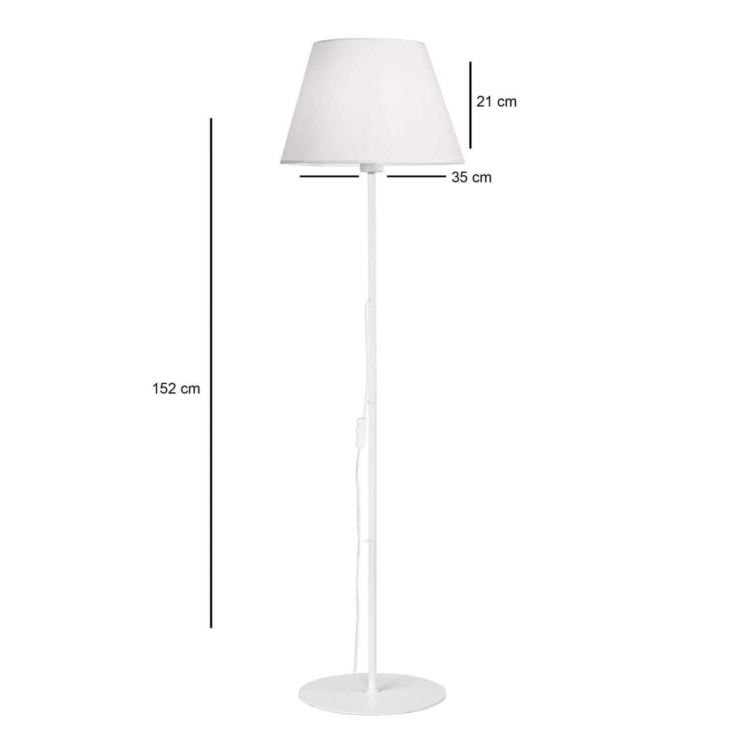 Candeeiro de Pé – 152 cm – Branco – Metálico