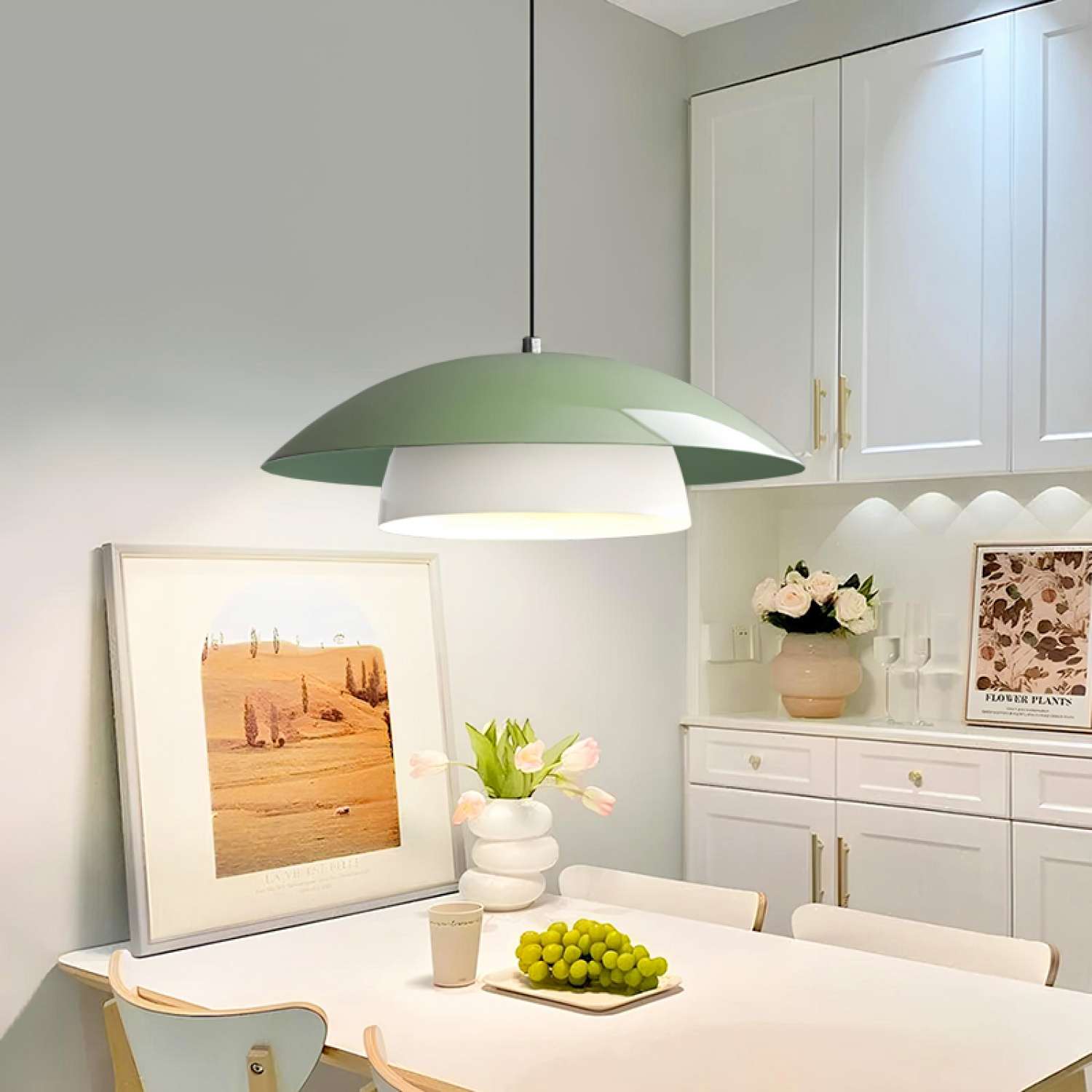 Candeeiro de Teto – Ø36 cm – Menta – Metálico