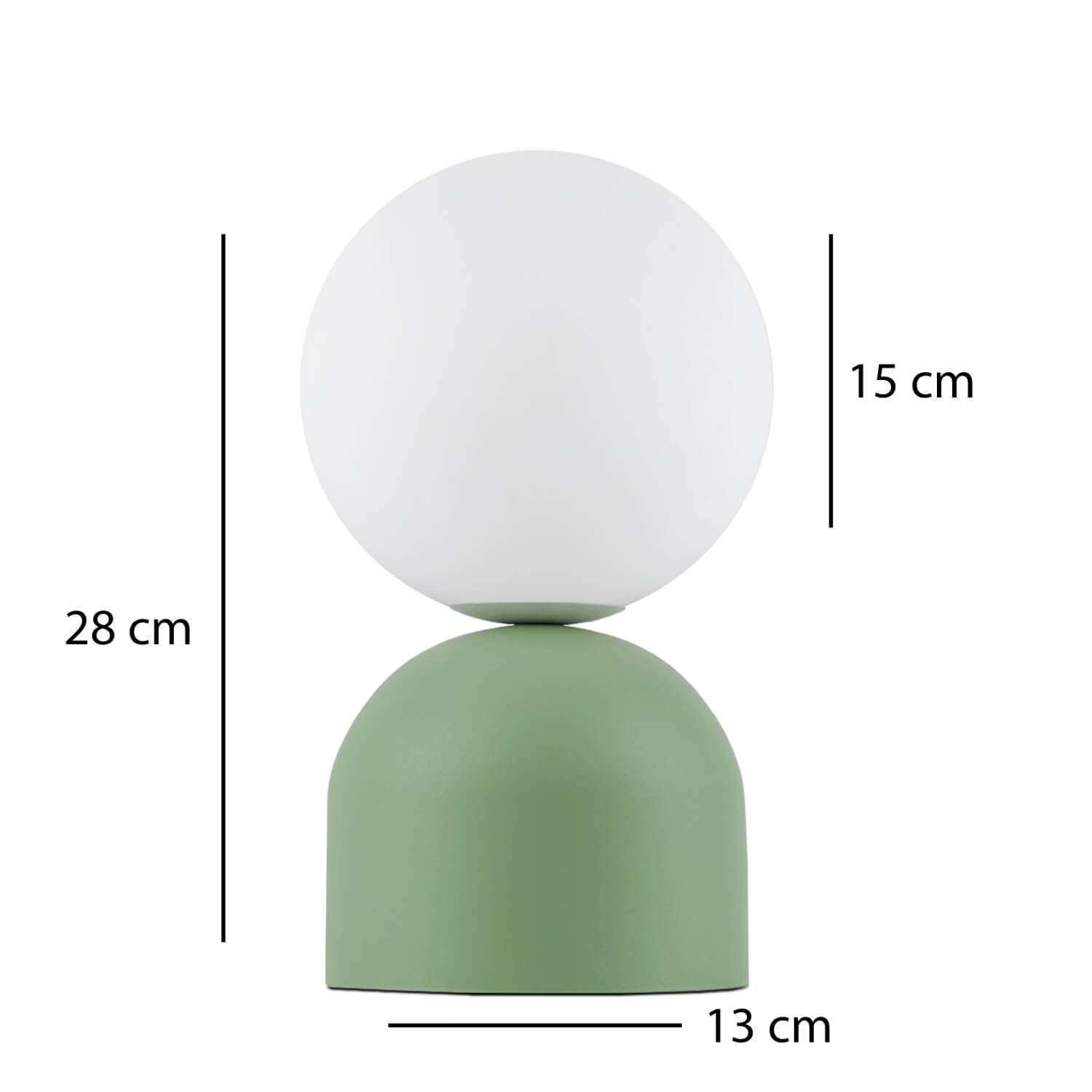 Candeeiro de Mesa – 15 x 15 x 28 cm – Verde Menta – Metálico com Tampa de Vidro