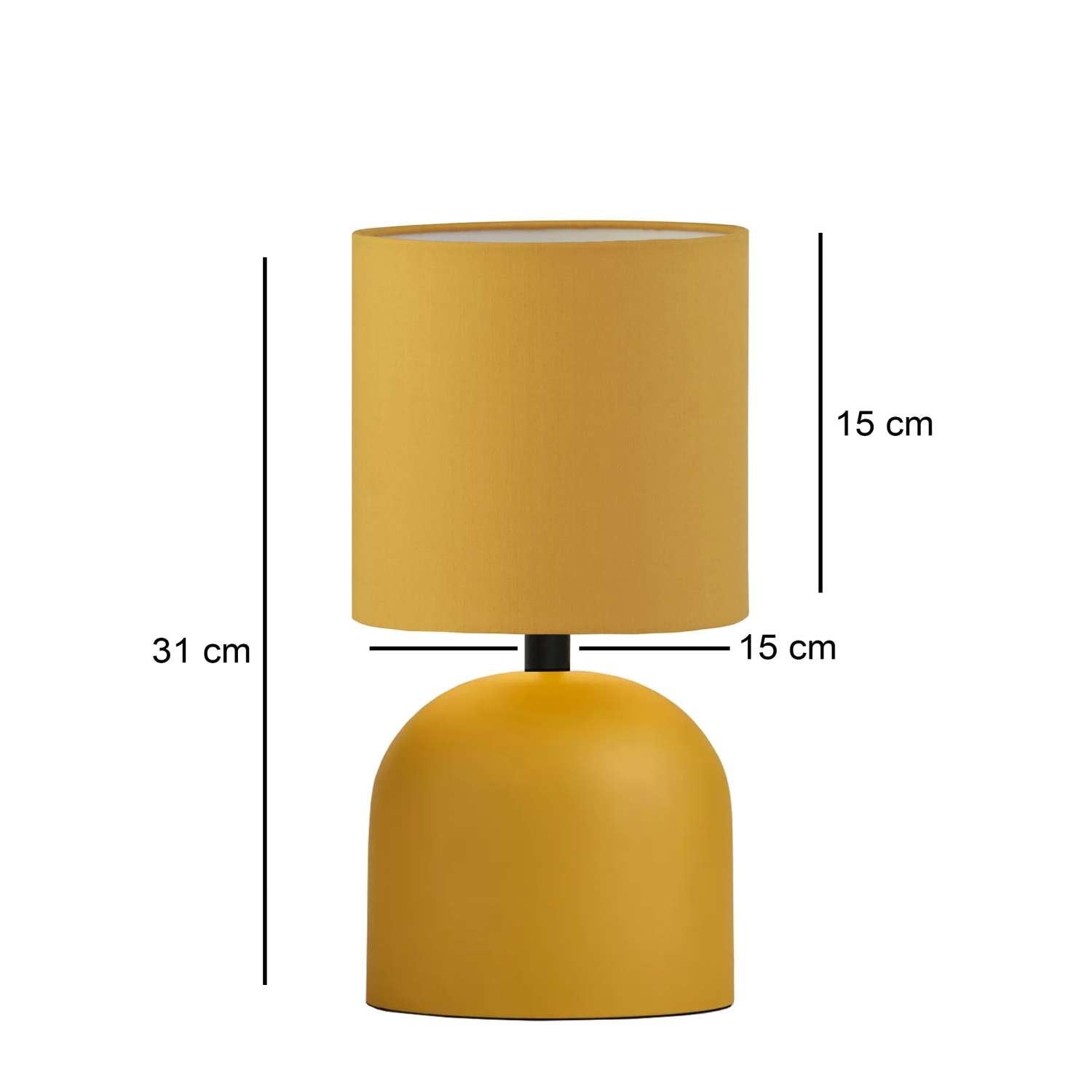 Candeeiro de Mesa – 15 x 15 x 30 cm – Amarelo – Metal
