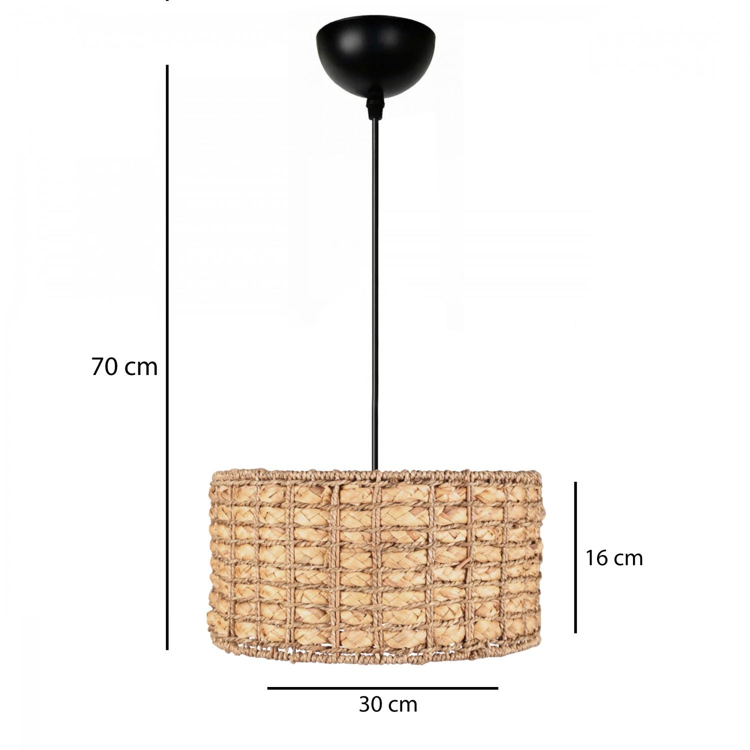Candeeiro de Teto – Altura ajustável – Cor natural – Corpo metálico
