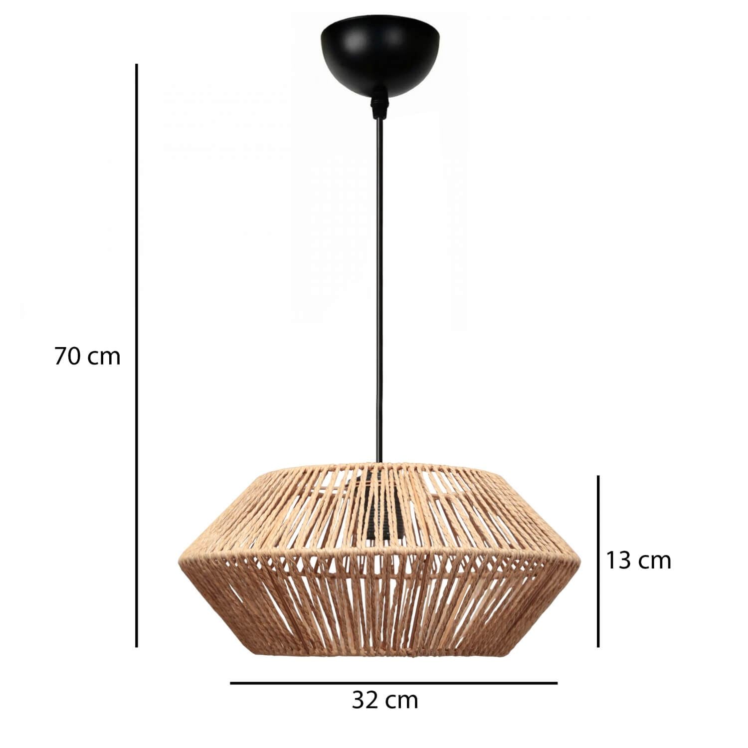 Candeeiro de Teto – 20-80 cm – Cor natural – Metal
