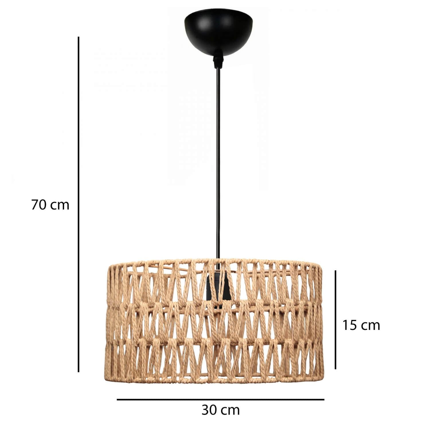 Candeeiro de Teto – 22 - 70 cm – Natural – Metálico