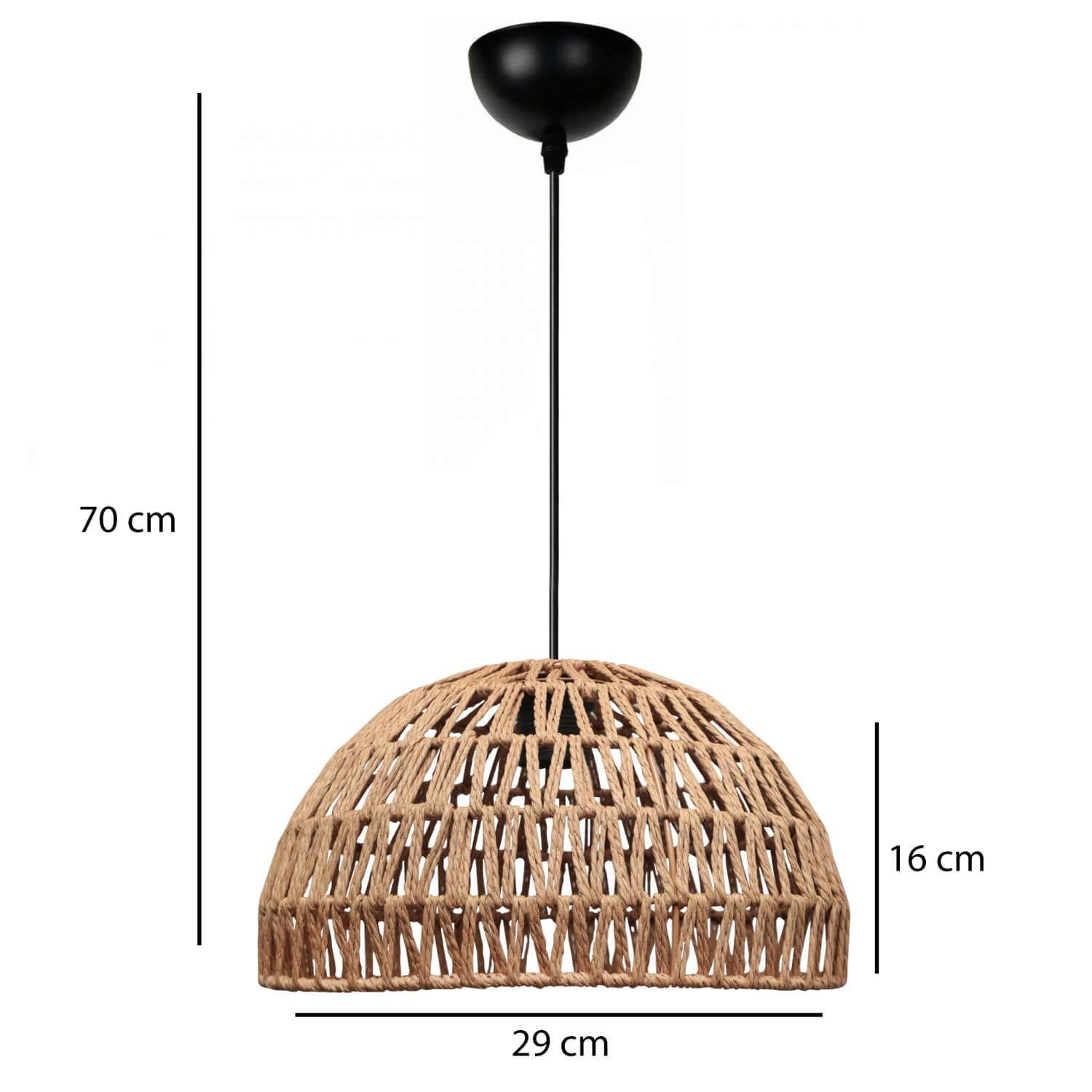 Candeeiro de Teto – 22-70 cm – Cor natural – Metal