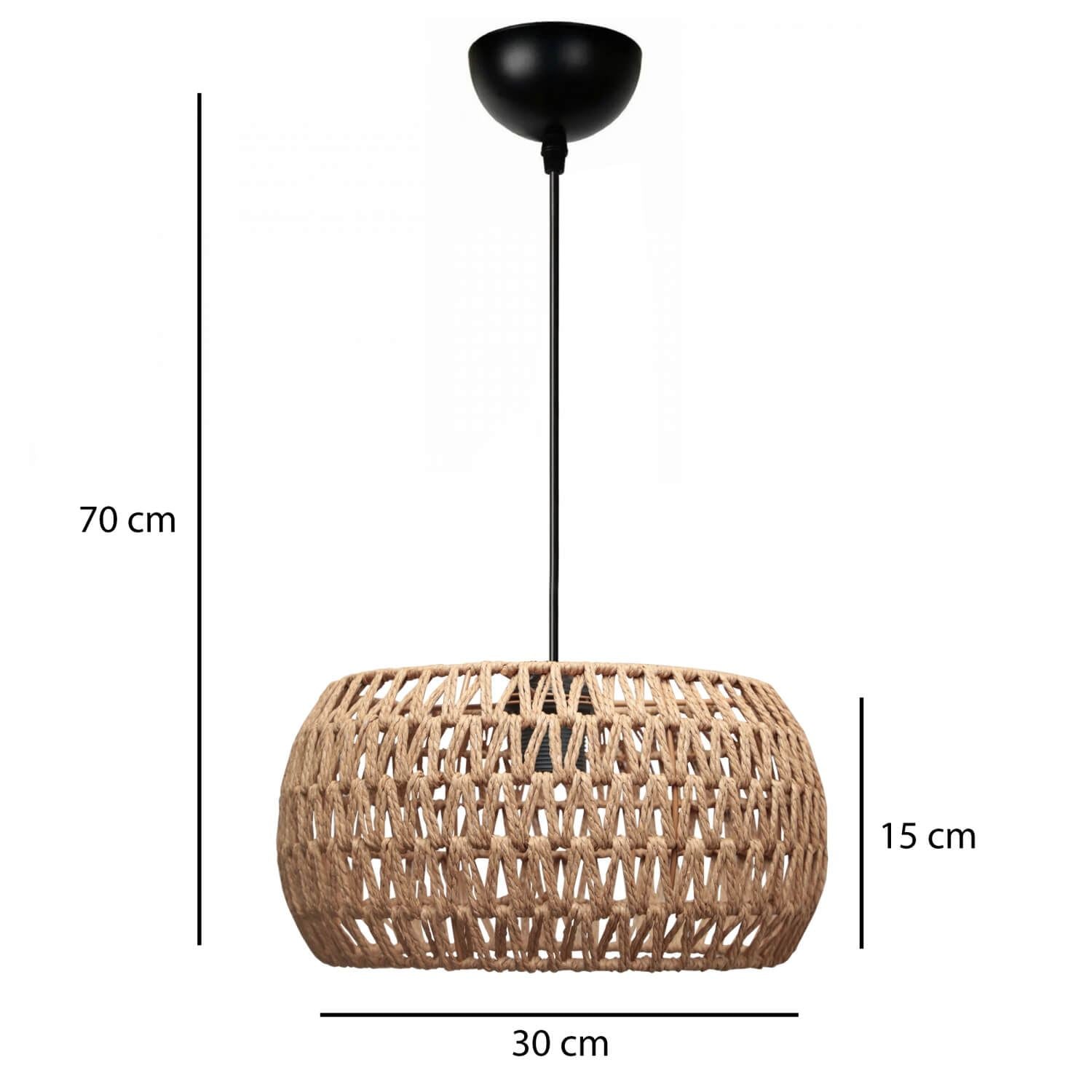 Candeeiro de Teto – Ø30 h:15 cm – Natural – Metal