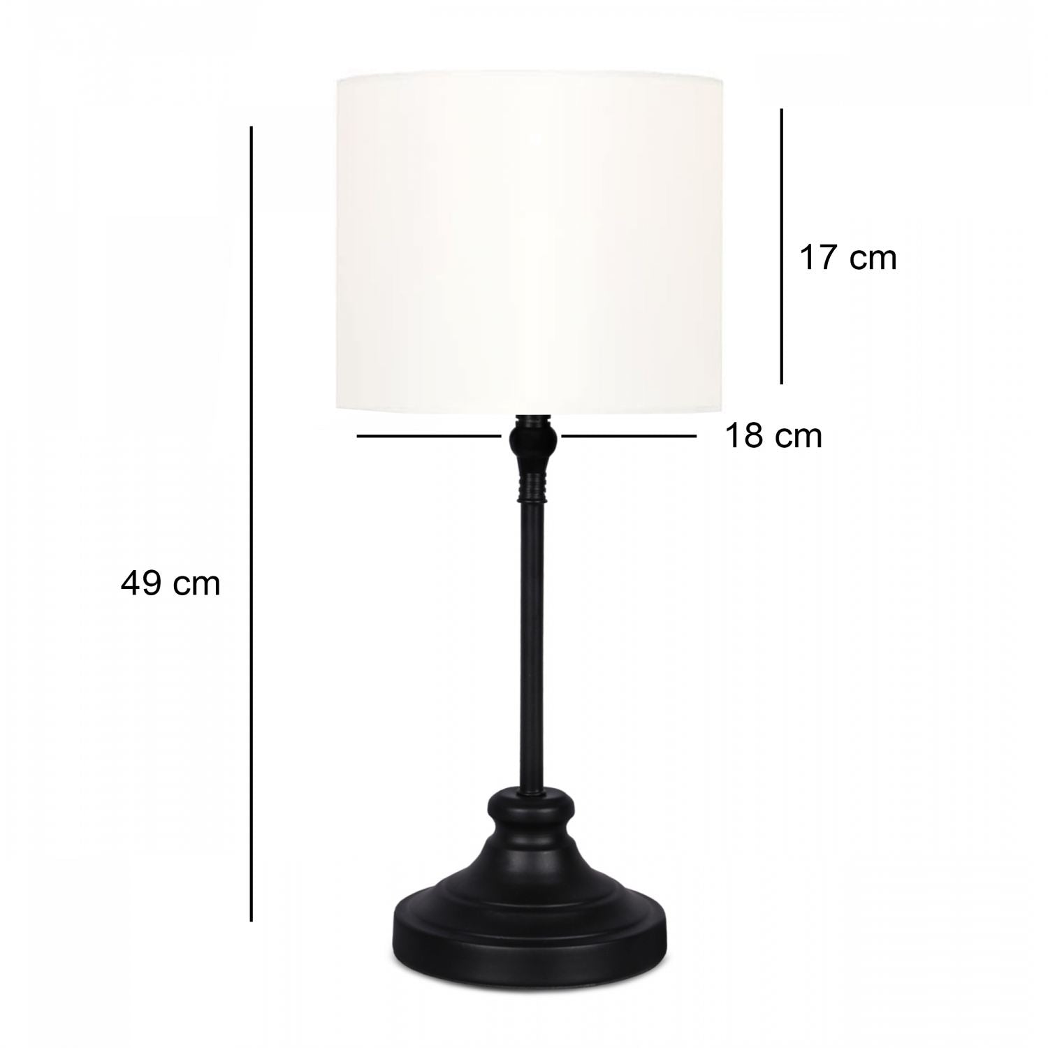 Candeeiro de Mesa – 49 cm – Creme – Metal