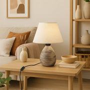 Candeeiro de Mesa – Altura Total 30 cm – Creme – Cerâmica