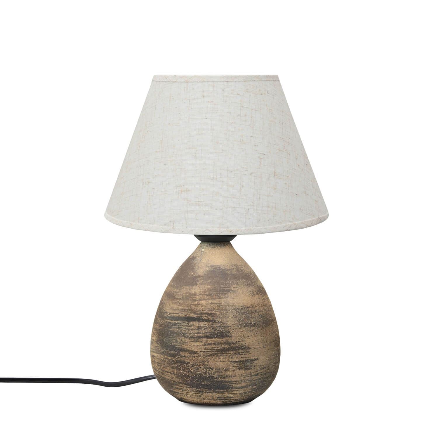 Candeeiro de Mesa – Altura Total 30 cm – Creme – Cerâmica