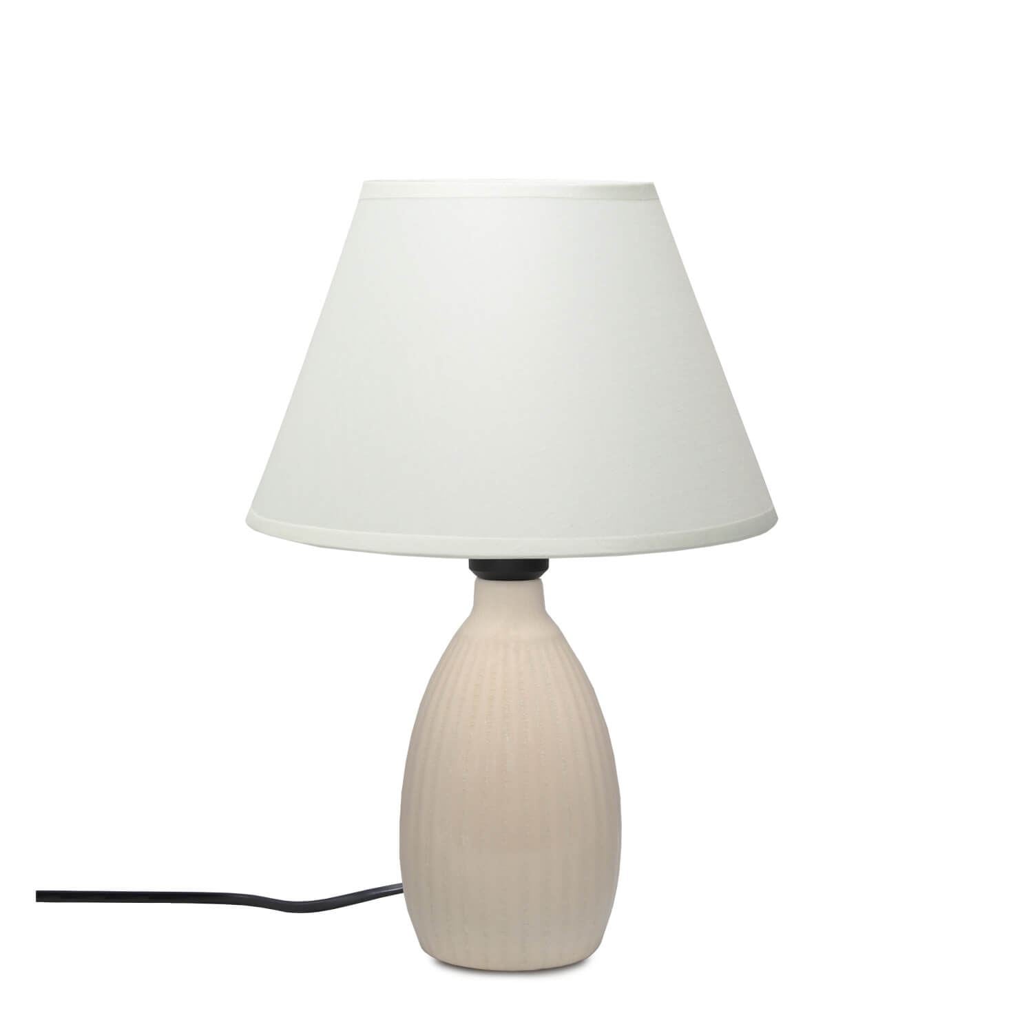 Candeeiro de Mesa - Ø22 x 14 cm - Creme - Cerâmica