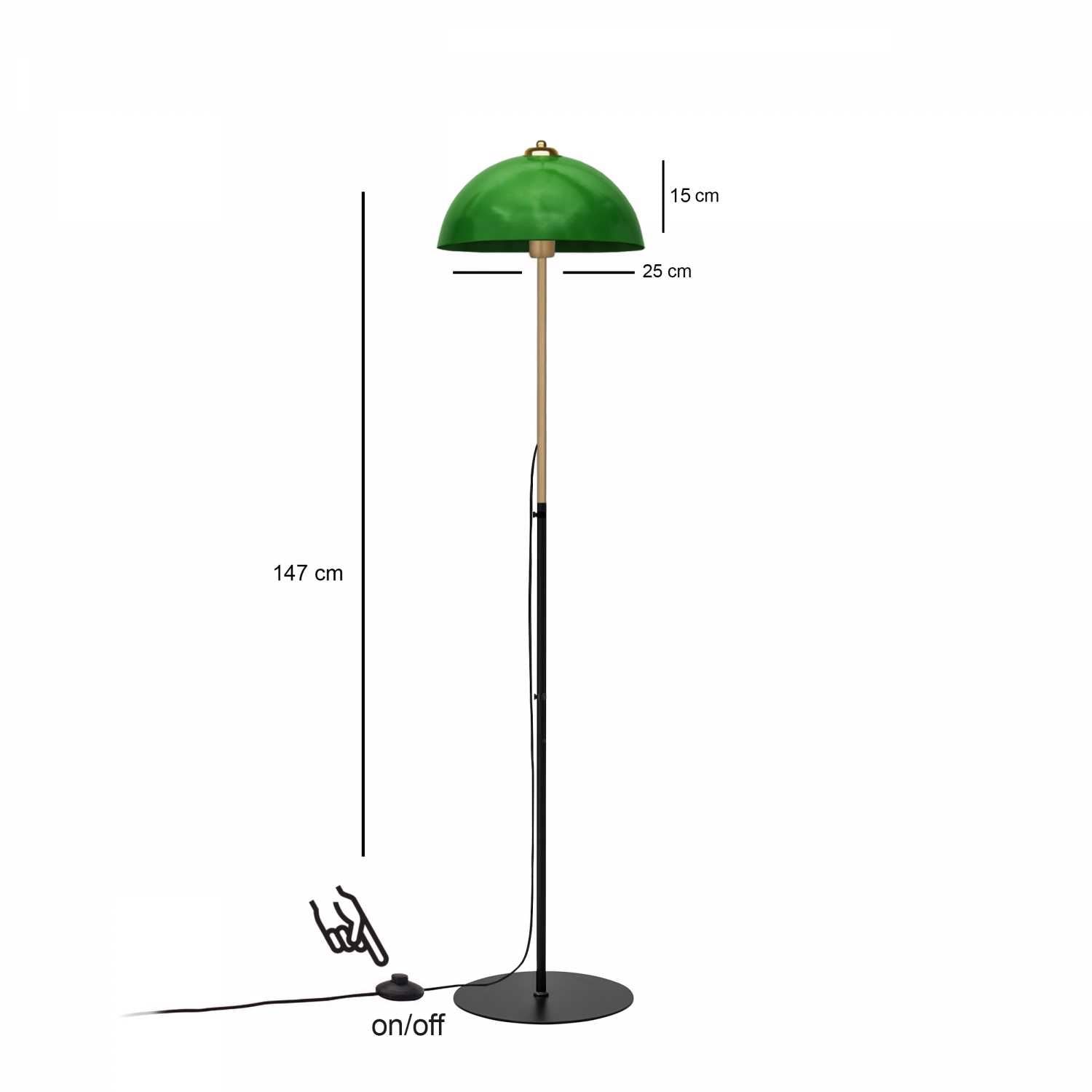 Candeeiro de Pé – 147 cm – Verde – Metal