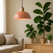 Candeeiro de Teto – altura ajustável de 55 a 100 cm – cor salmão – corpo de metal