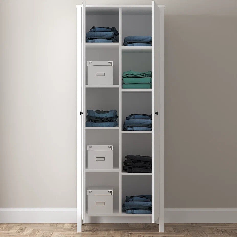 Guarda-roupa de madeira – 70 cm x 195 cm x 54 cm – Branco