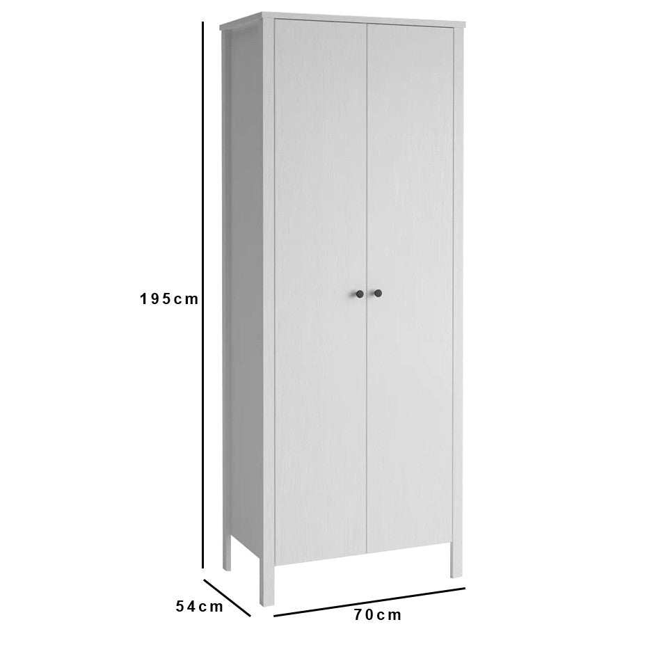 Guarda-roupa de madeira – 70 cm x 195 cm x 54 cm – Branco