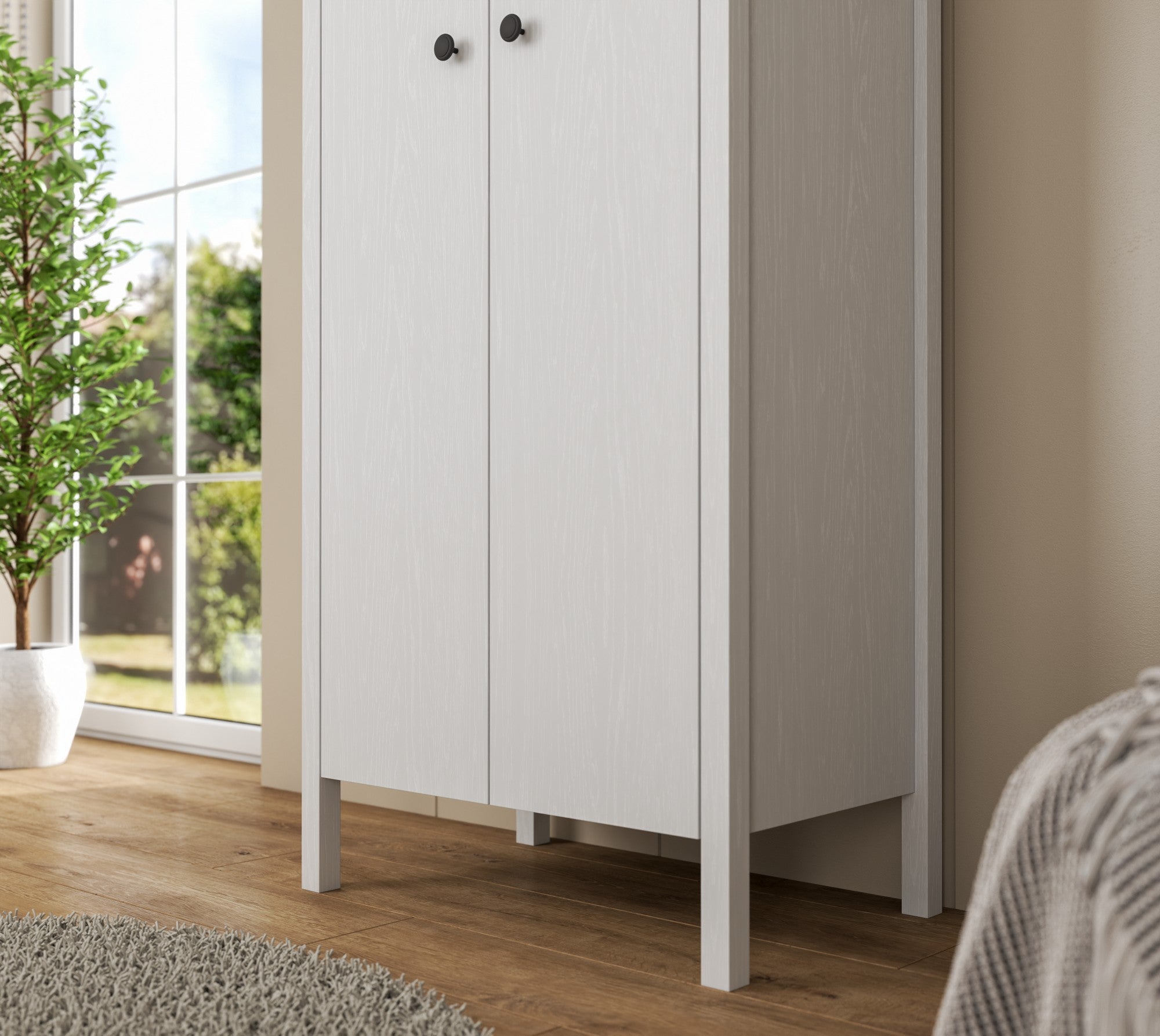 Guarda-roupa de madeira – 70cm x 194,8cm x 50cm – Branco – MDF e painel de partículas