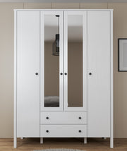 Guarda-roupa de madeira – 140 cm x 194,8 cm x 57 cm – Branco