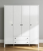Guarda-roupa de madeira – 160 cm x 194,8 cm x 57 cm – Branco