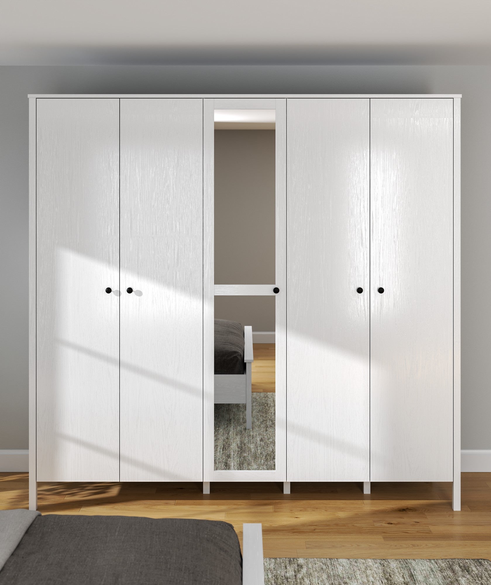 Guarda-roupa de madeira – 223,8cm x 215cm x 59cm – Branco