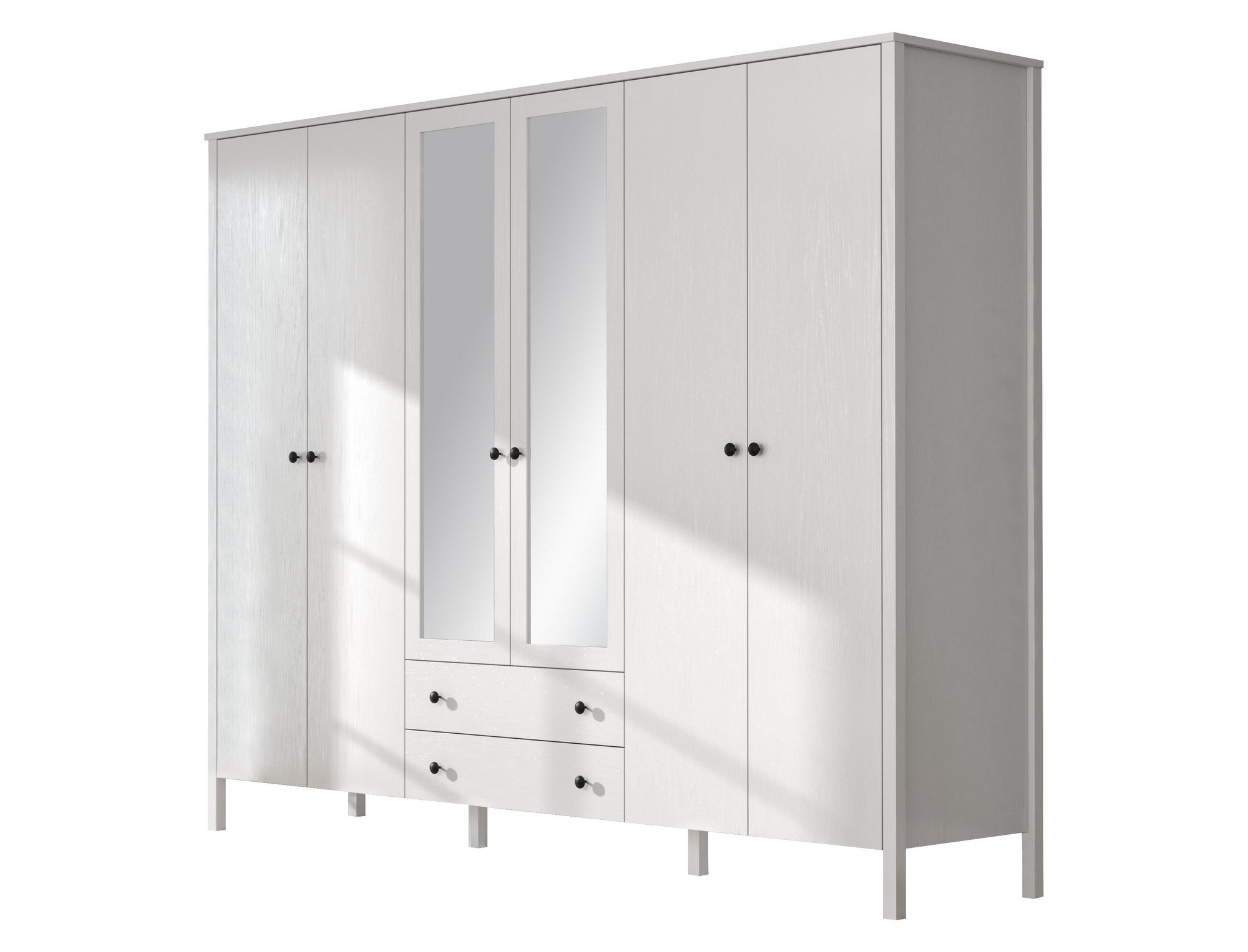 Guarda-roupa de madeira – 240cm x 195cm x 57cm – Branco