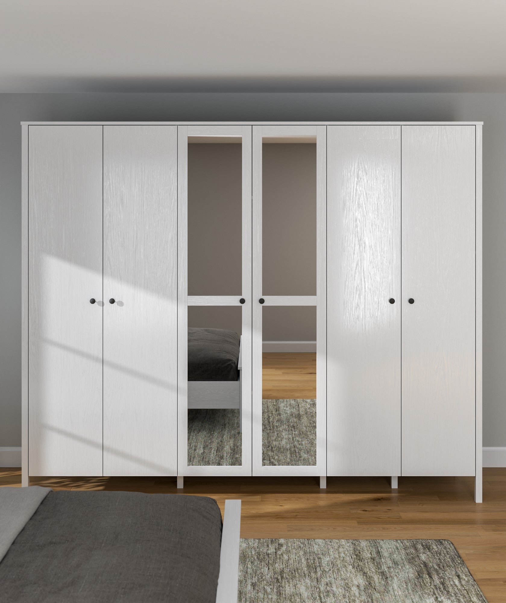Guarda-roupa de madeira – 261cm x 215cm x 59cm – Branco