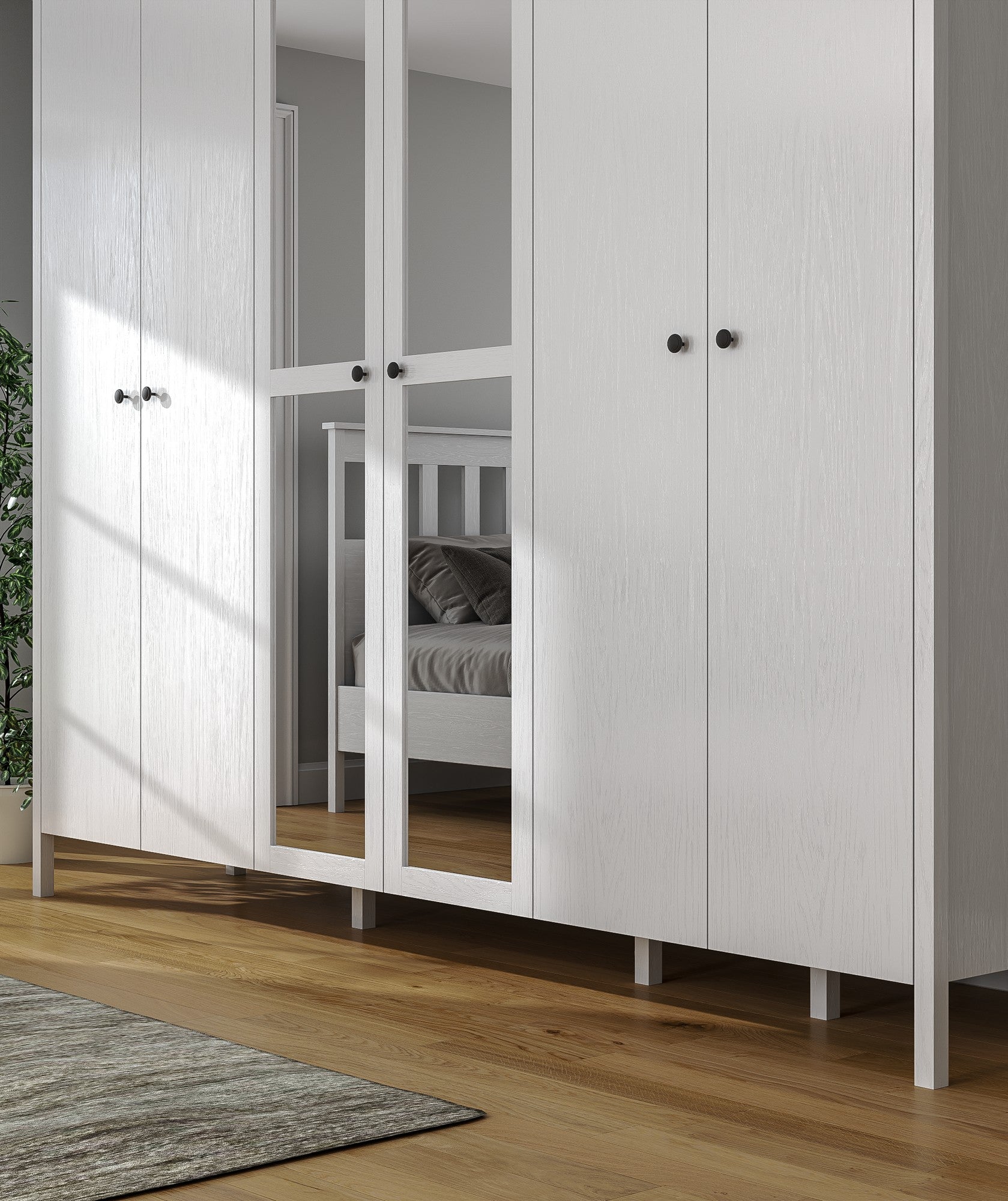 Guarda-roupa de madeira – 261cm x 215cm x 59cm – Branco