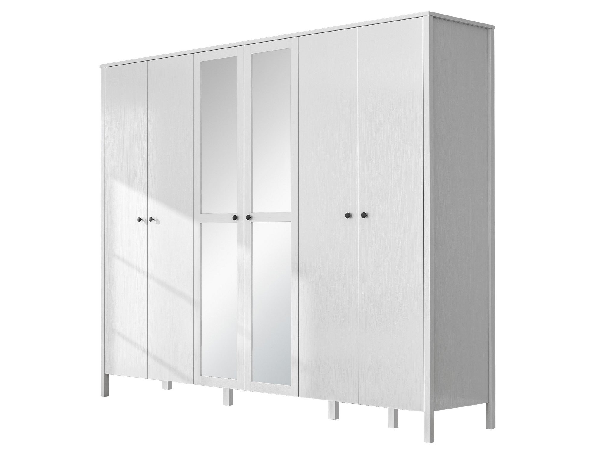 Guarda-roupa de madeira – 261cm x 215cm x 59cm – Branco