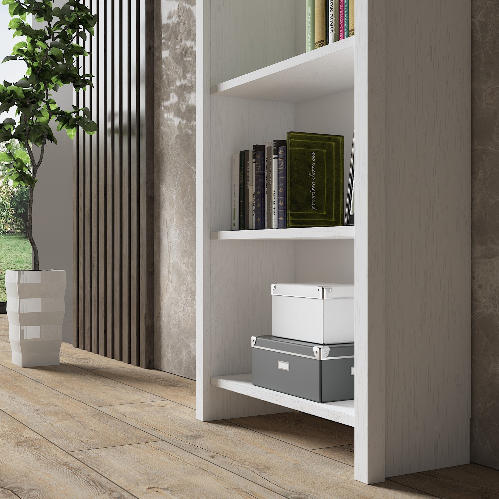 Estante de livros – 64 cm x 170 cm x 25 cm – Branco – Aglomerado de madeira