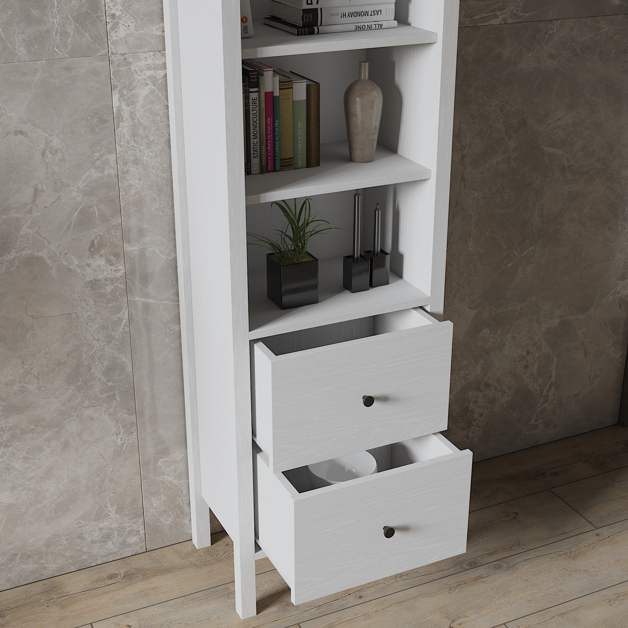 Estante de livros – 80 cm x 180 cm x 35 cm – Branco – Aglomerado