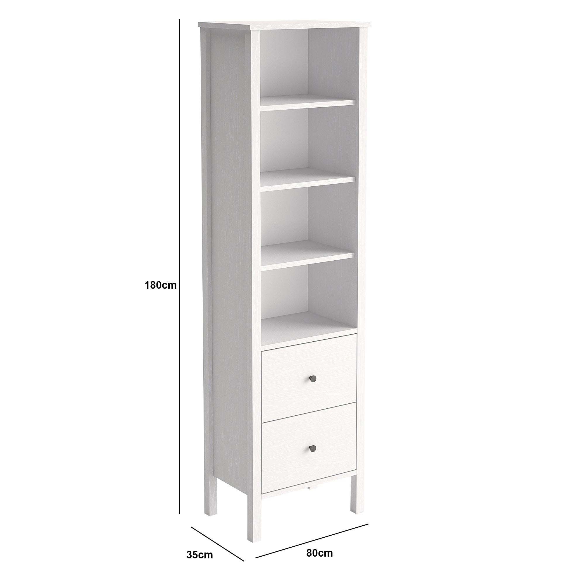 Estante de livros – 80 cm x 180 cm x 35 cm – Branco – Aglomerado