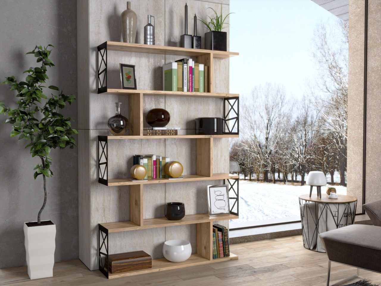 Estante de livros – 90cm x 138cm x 20cm – Pinho Atlântico – Aglomerado