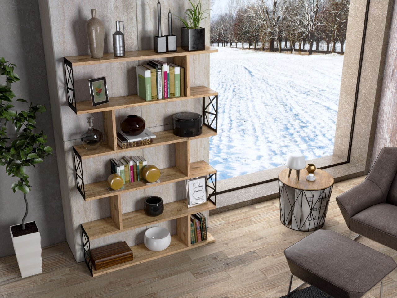 Estante de livros – 90cm x 138cm x 20cm – Pinho Atlântico – Aglomerado