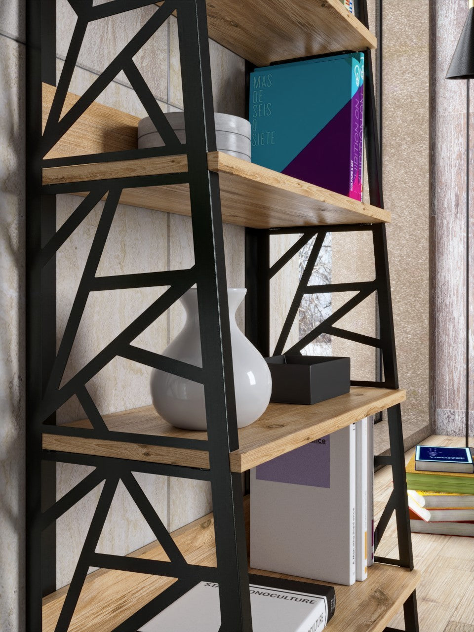 Estante de livros – 60 cm x 160 cm x 30 cm – Pinho Atlântico – Aglomerado de madeira