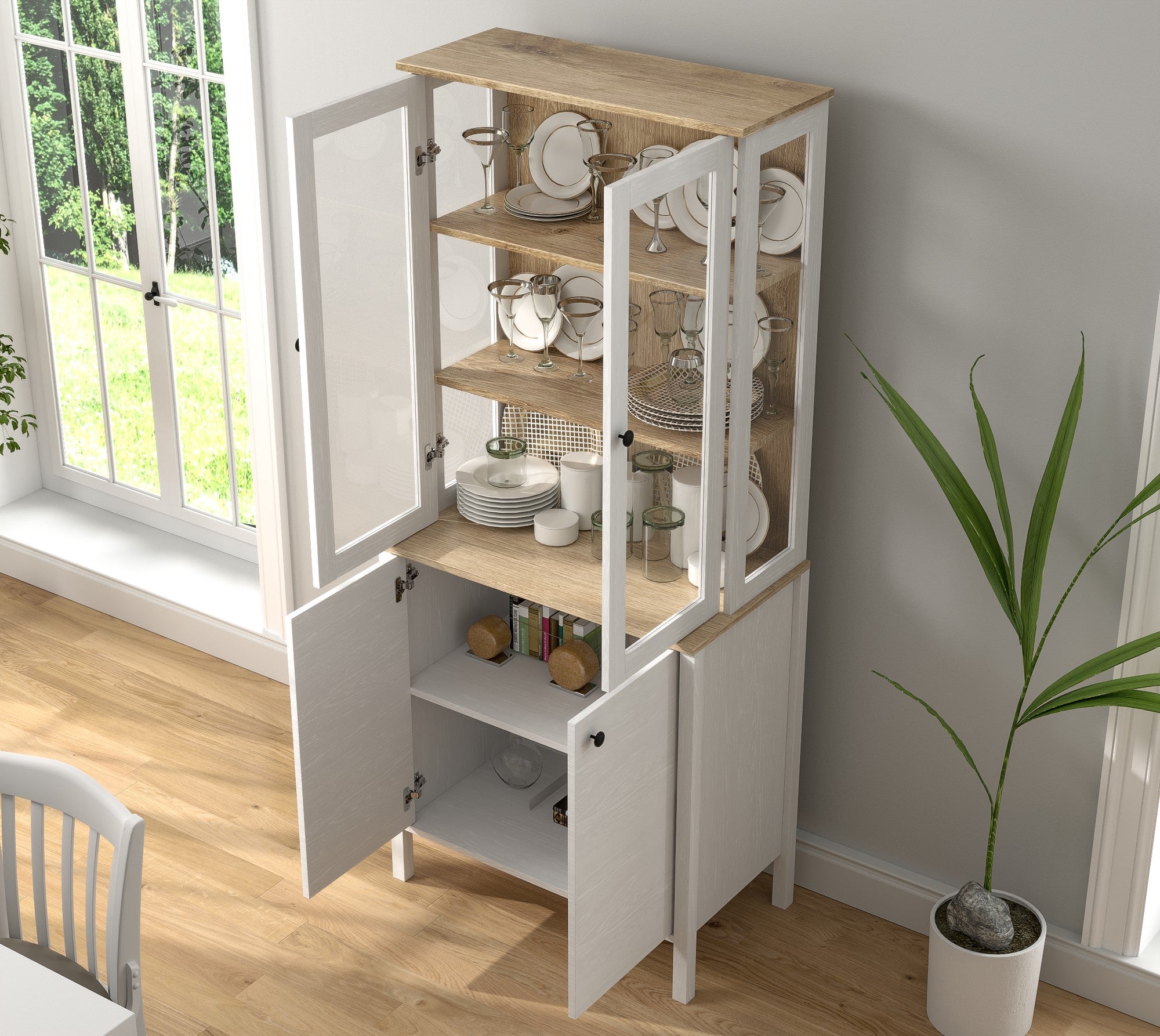 Estante de livros – 83cm x 194cm x 47cm – Branco – Madeira aglomerada