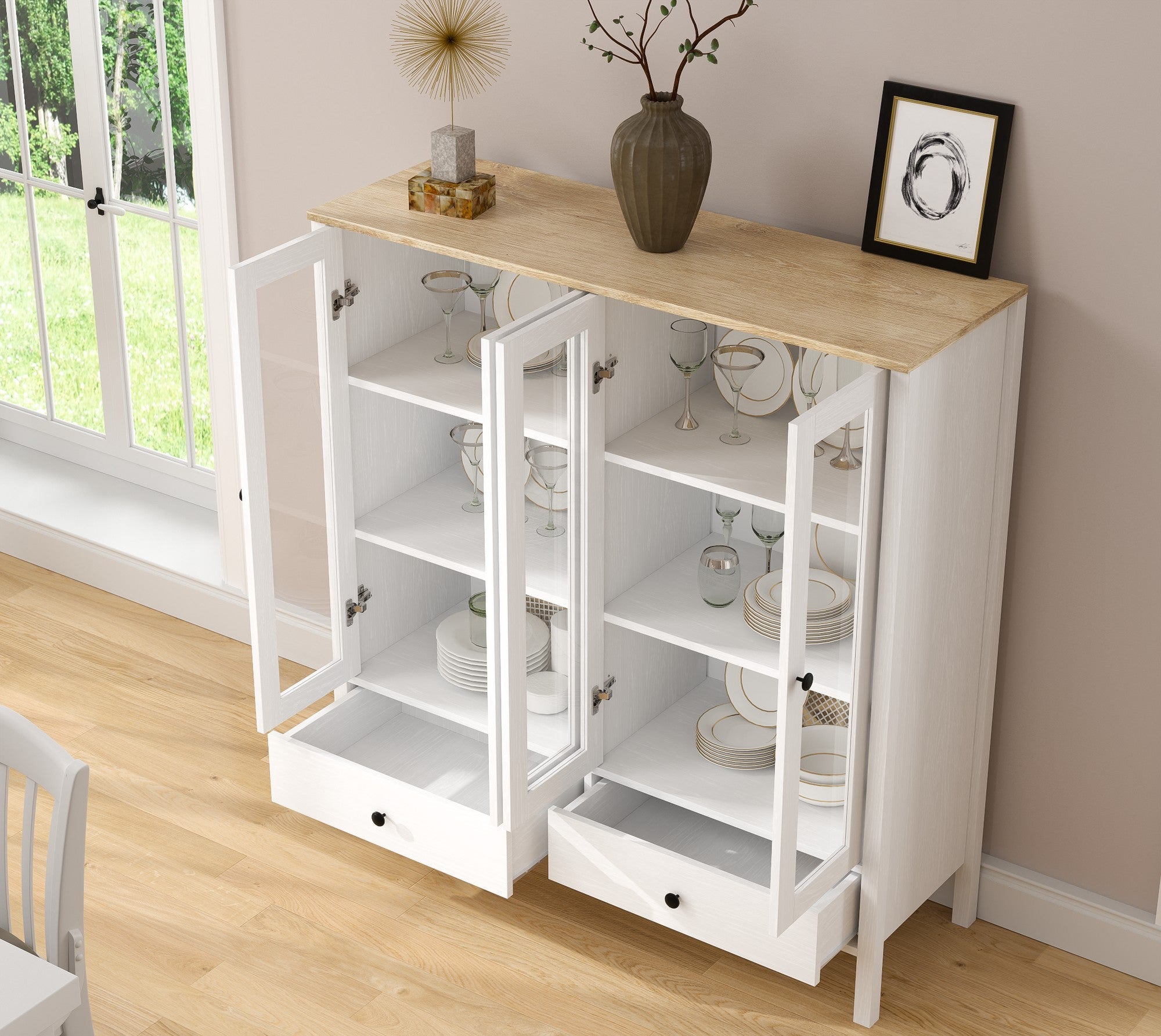 Estante de livros – 130cm x 136cm x 44cm – Branco – Aglomerado revestido de melamina