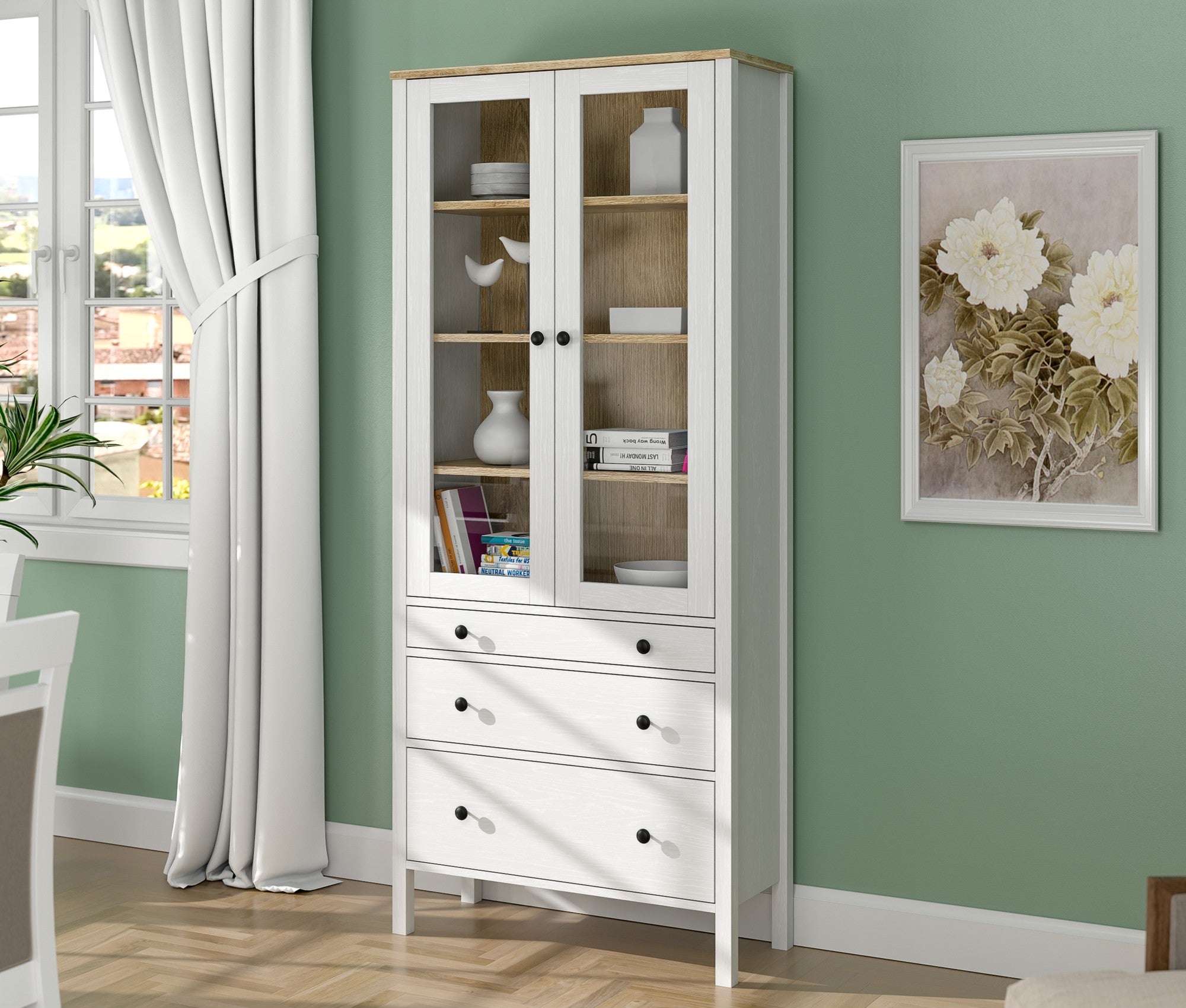 Estante de livros – 83cm x 194cm x 35cm – Branco – Aglomerado revestido de melamina