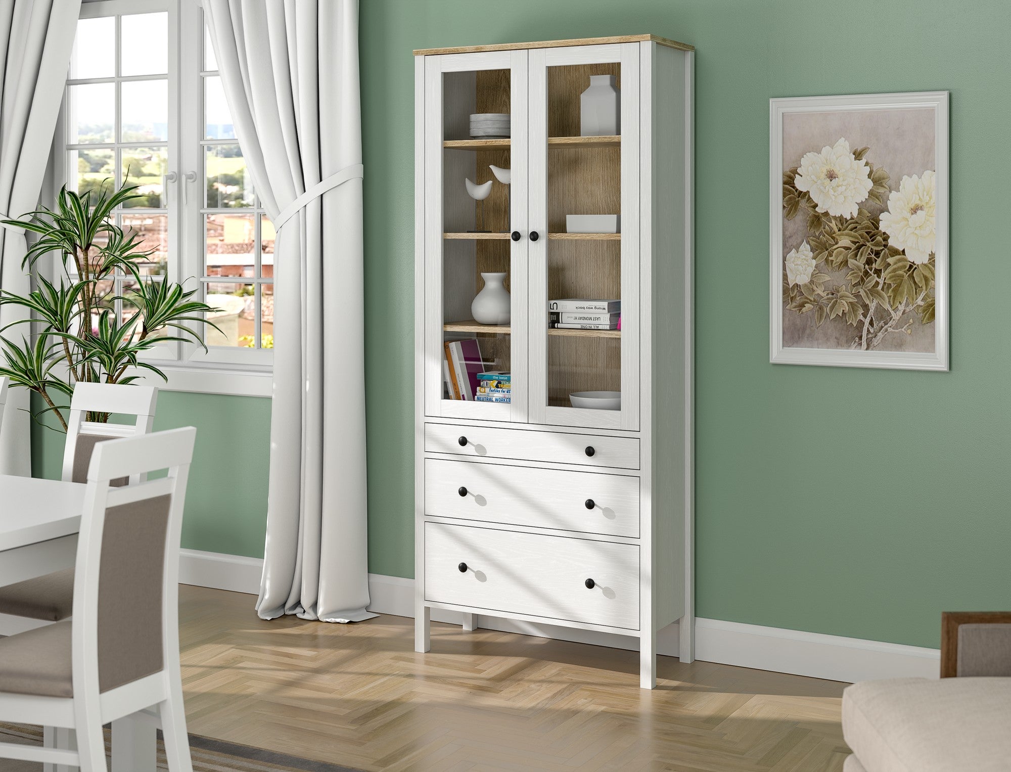 Estante de livros – 83cm x 194cm x 35cm – Branco – Aglomerado revestido de melamina