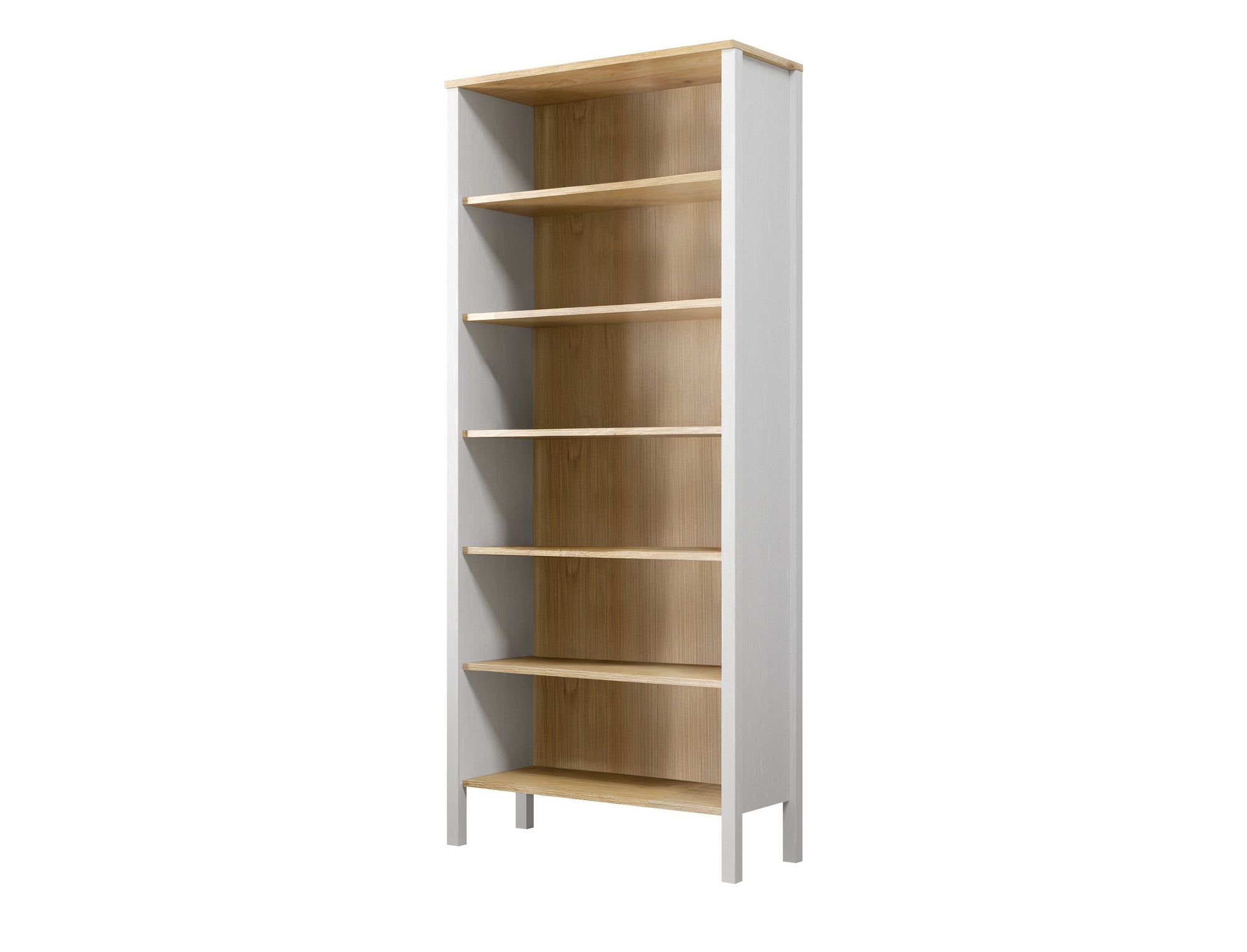 Estante de livros – 83cm x 194cm x 35cm – Branco e Madeira – Aglomerado