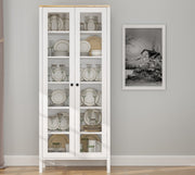 Estante de livros – 83cm x 194cm x 35cm – Branco e Madeira – Aglomerado revestido de melamina