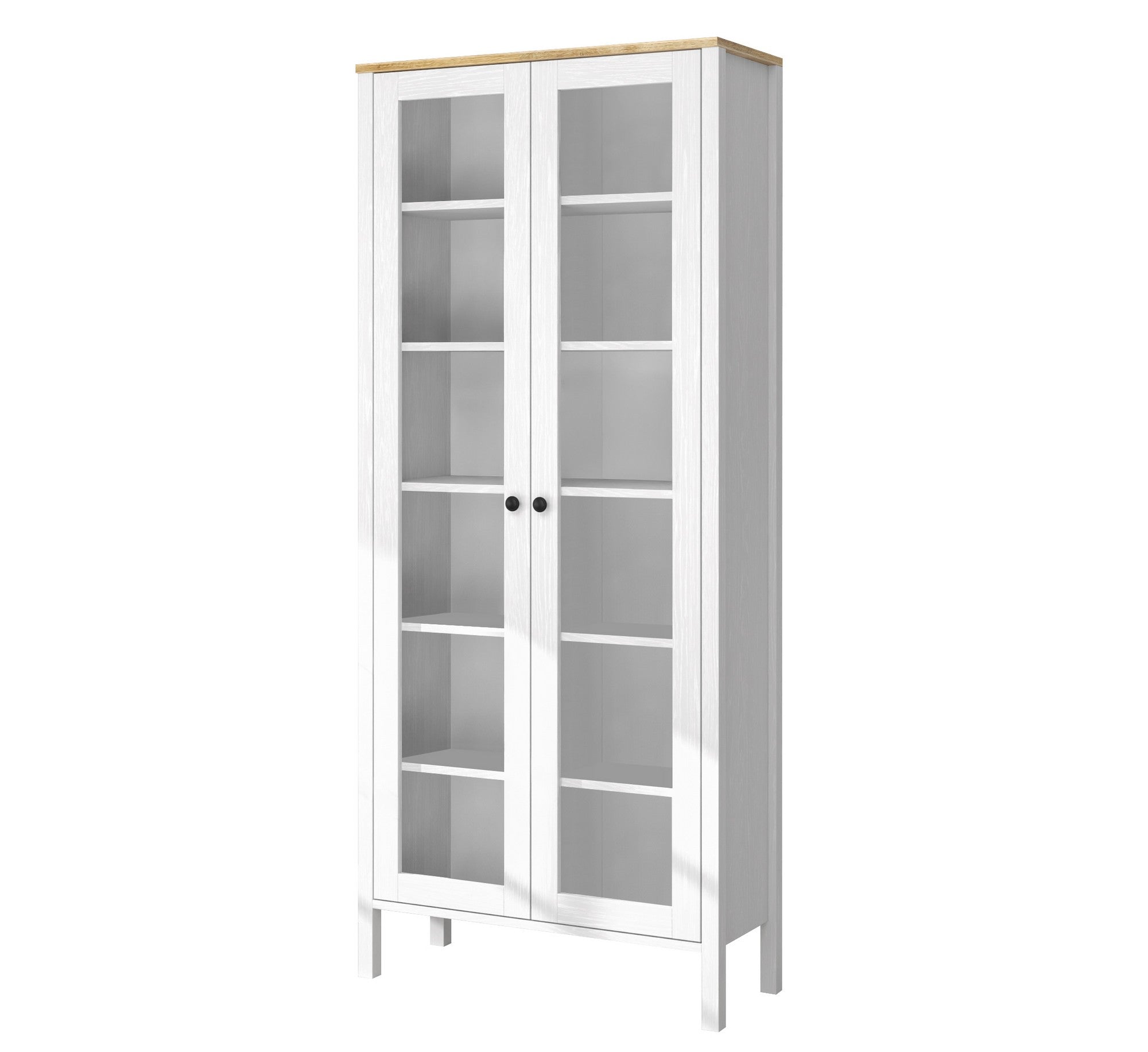 Estante de livros – 83cm x 194cm x 35cm – Branco e Madeira – Aglomerado revestido de melamina